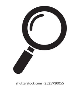 Magnifying vector glass icon on white background