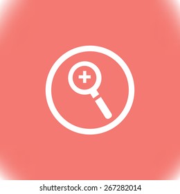 Magnifying vector icon