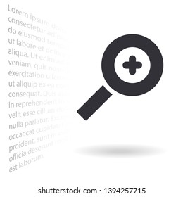 Magnifying Vector icon . Lorem Ipsum Illustration design