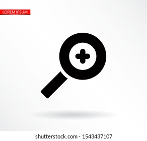 Magnifying Vector icon . Lorem Ipsum Illustration design