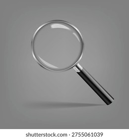 Magnifyingglass With Grey Background Isolated 
With Gradient Mesh, Vector Illustration