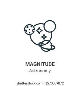 Magnitude outline vector icon. Thin line black magnitude icon, flat vector simple element illustration from editable astronomy concept isolated on white background