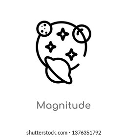 magnitude vector line icon. Simple element illustration. magnitude outline icon from astronomy concept. Can be used for web and mobile