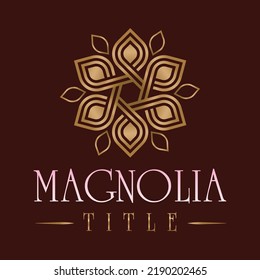 Magnolia beautiful flower logo design