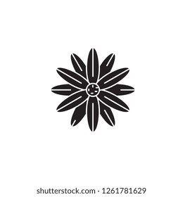 Magnolia black vector concept icon. Magnolia flat illustration, sign