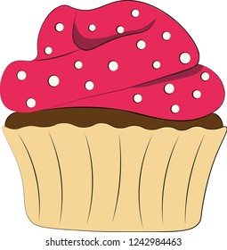 magnolia cupcake tasty food vector illustration