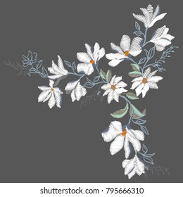 Magnolia embroidery, illustration