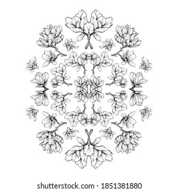 Fondo del patrón vectorial floral de Magnolia