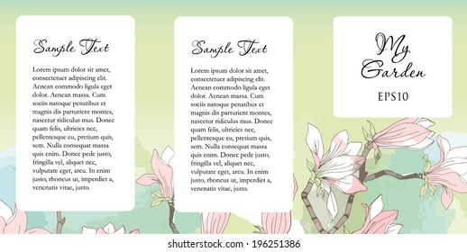 Magnolia flower background. Flyer design