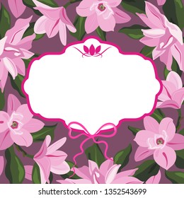 Magnolia flower frame vector