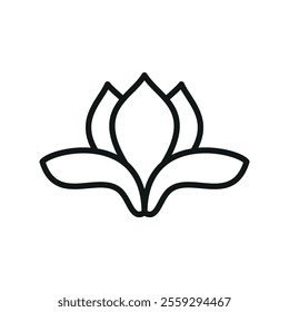 Magnolia flower icon features a graceful and timeless design, perfect for floral branding, invitations, or nature-inspired projects