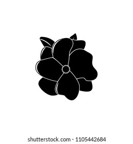 magnolia flower illustration. Element of travel illustration for mobile concept and web apps. Thin line magnolia flower illustration can be used for web and mobile on white background