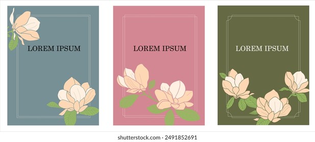 Magnolia flower illustrator template, vector file