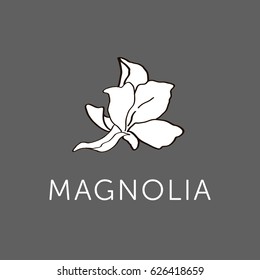 Magnolia flower outline sketch v.4