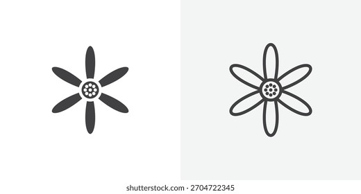 Icono de Magnolia. colección de línea de trazo editable y estilos planos sólidos.