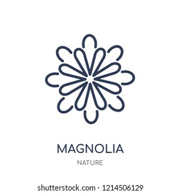 Magnolia icon. Magnolia linear symbol design from Nature collection. Simple outline element vector illustration on white background.