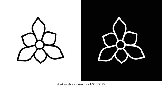 Magnoliensymbol in dünnen Strich und flachen Stil.