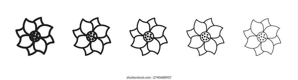 Magnolia icon Vector illustration in solid and black and white. EPS10
