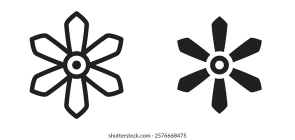 Magnolia icons in outline and stroke versions