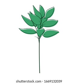 magnolia leaf vector flat design