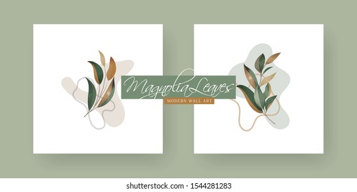 Magnolia Leaves and Buds for the cloth prints patterns and wall art seamless patterns