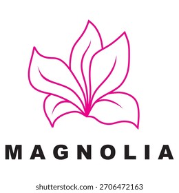 Diseño de Vector de icono de logotipo Magnolia