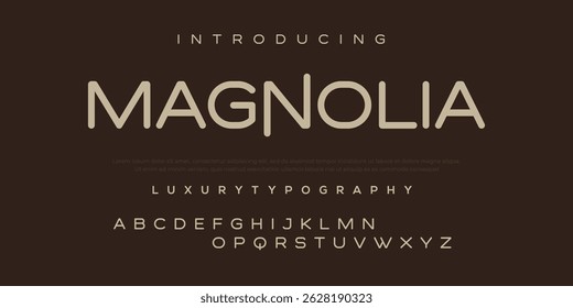 Magnolia modern minimal flat alphabet capital letter logo design