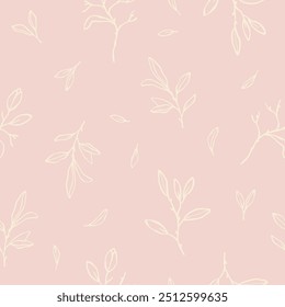Magnolia pattern in pastel color. Elegant botanical seamless pattern for textile, wrapping paper. Vector endless background with spring flowers. Hand drawn charming magnolia branches