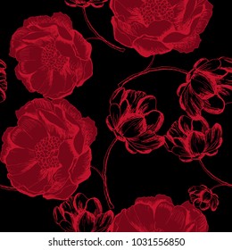 Magnolia pattern in vector, illustration , print , textile 