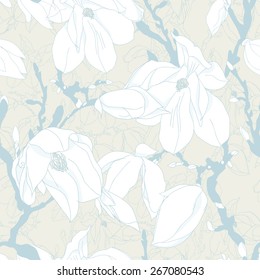 Magnolia Seamless Pattern