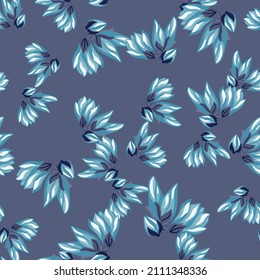 Magnolia seamless pattern. Romantic flower background. Repeated texture in doodle style for fabric, wrapping paper, wallpaper, tissue. Vector illustration.