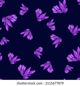 Magnolia sin fisuras. Fondo de flores románticas. Textura repetida en forma de doodle para tela, papel envolvente, papel pintado, tejido. Ilustración vectorial.