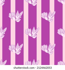 Magnolia sin fisuras. Fondo de flores románticas. Textura repetida en forma de doodle para tela, papel envolvente, papel pintado, tejido. Ilustración vectorial.