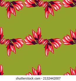 Magnolia seamless pattern. Romantic flower background. Repeated texture in doodle style for fabric, wrapping paper, wallpaper, tissue. Vector illustration.