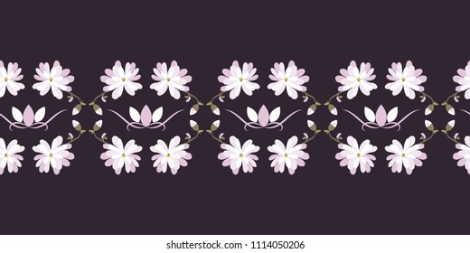 Magnolia stellata vector seamless pattern.The pattern can be used for decorating greeting cards, invitations, parties, gift labels, stickers, labels, wallpaper, fabric, wrapping paper,scrapbooking