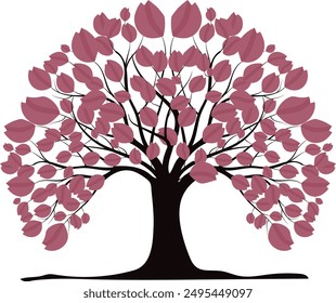 Magnolia Tree with Flowers Vector Silhouette | Detailed Branches and Blossoms. Whether you need a Floral Vector Silhouette or a Tree with Flowers Vector, our designs provide a sophisticated touch.