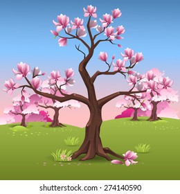 Magnolia tree landscape