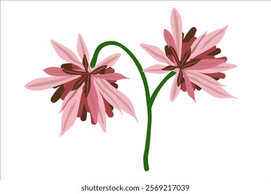 Magnolia. Vector simple color flat illustration.