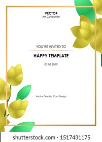 Magnolita Flower Card, Vector illustration design element