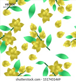 Magnolita Flower Seamless pattern, Vector illustration design element