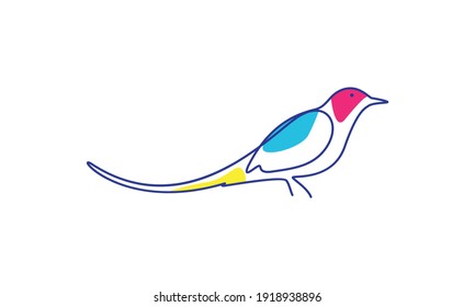 magpie bird colorful logo symbol vector icon design illustration