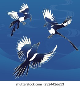 Ilustración de vectores voladores de aves de corral