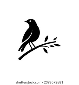 The Magpie bird logo is perched on a stalk and leaves, suitable for business, community and nature lover identities.