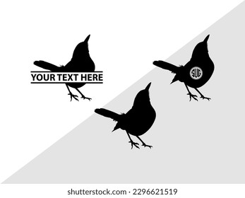 Magpie Bird Monogram, Magpie Bird Silhouette