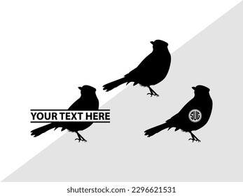 Magpie Bird Monogram, Magpie Bird Silhouette