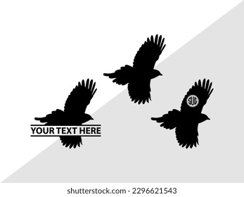 Magpie Bird Monogram, Magpie Bird Silhouette