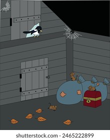 una urraca entró volando a una casa vieja