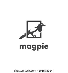 Magpie Frame Logo Design Template Vector Stock Vector (Royalty Free ...