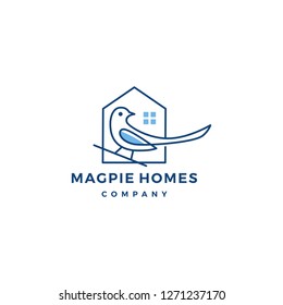 magpie homes house logo vector icon illustration