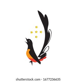 diseño vectorial de color de logotipo magpie
